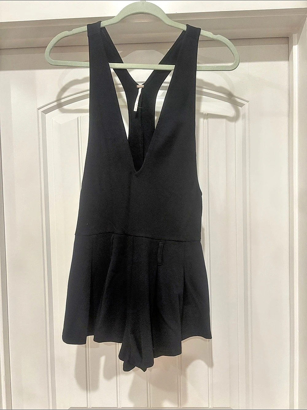 Free People Stassi Pleated Romper Black Mini Size XS